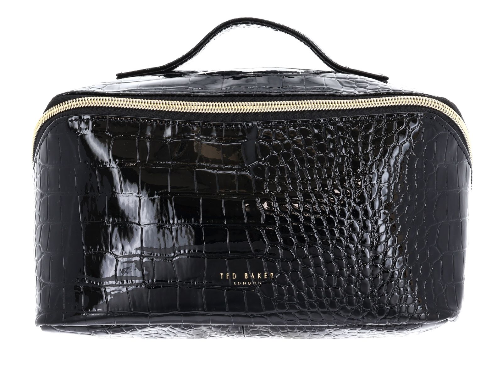 Ted Baker Vieda Croc Effect Small Makeup Bag Black