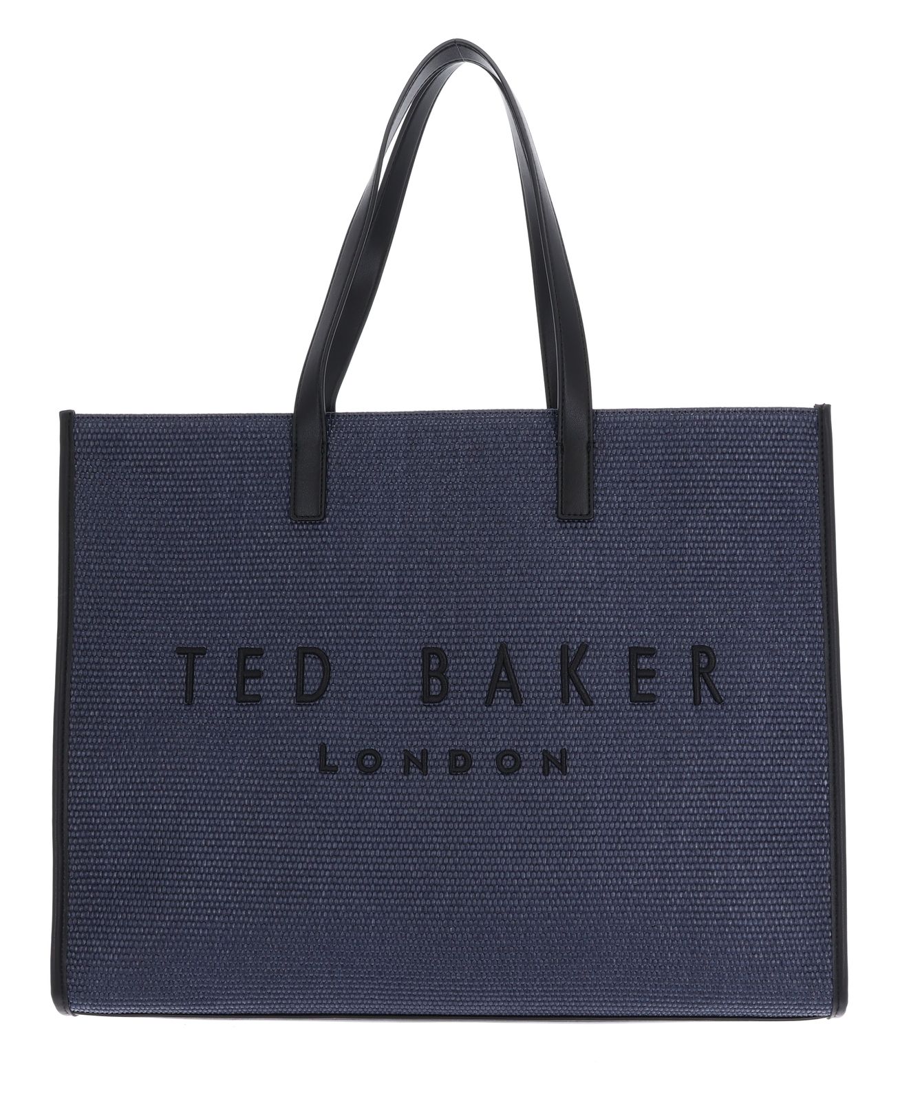 Ted Baker Pallmer Faux Raffia Large Icon Bag Navy