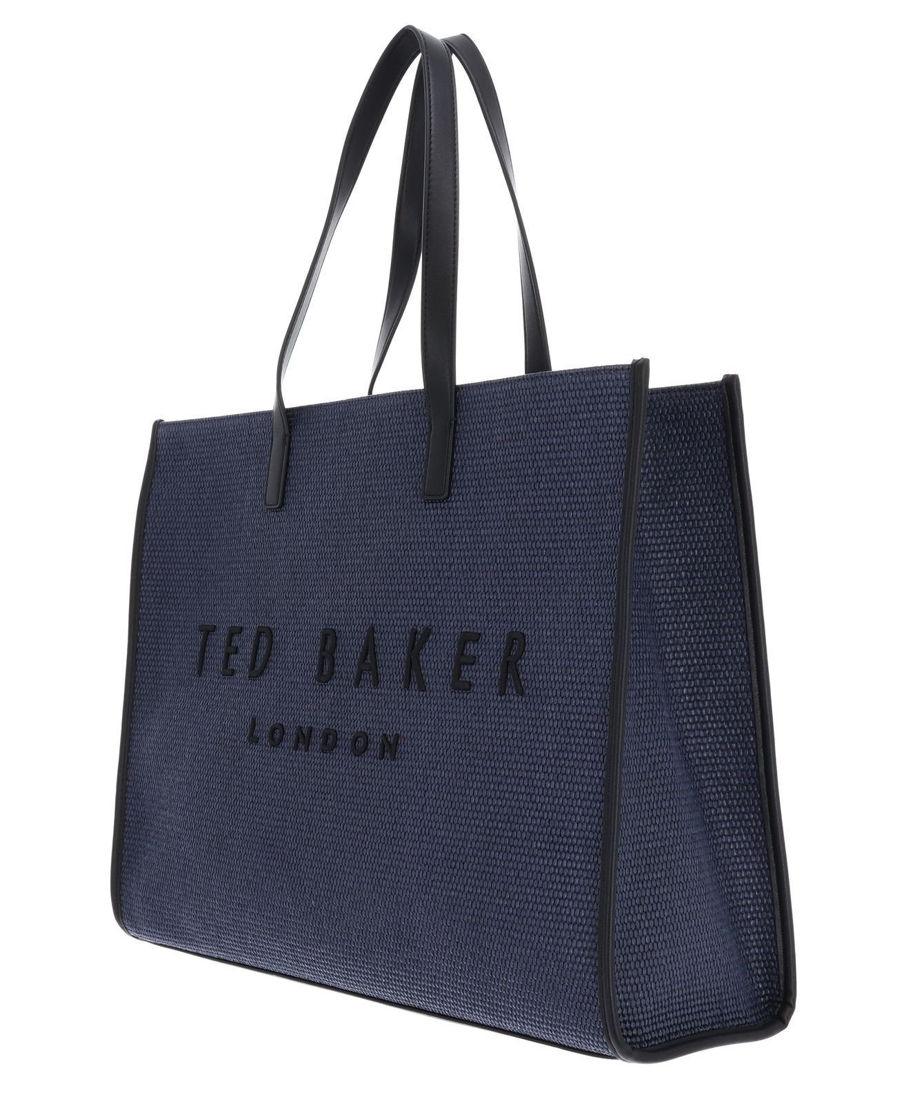 Ted Baker Pallmer Faux Raffia Large Icon Bag Navy Ted Baker Pallmer Faux Raffia Large Icon Bag Navy