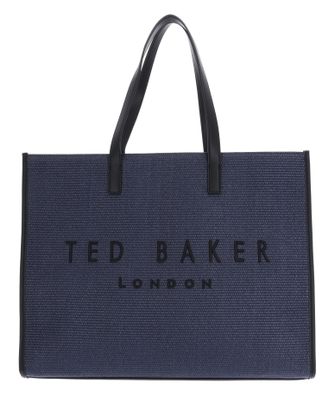 Ted Baker Pallmer Faux Raffia Large Icon Bag Navy Ted Baker Pallmer Faux Raffia Large Icon Bag Navy