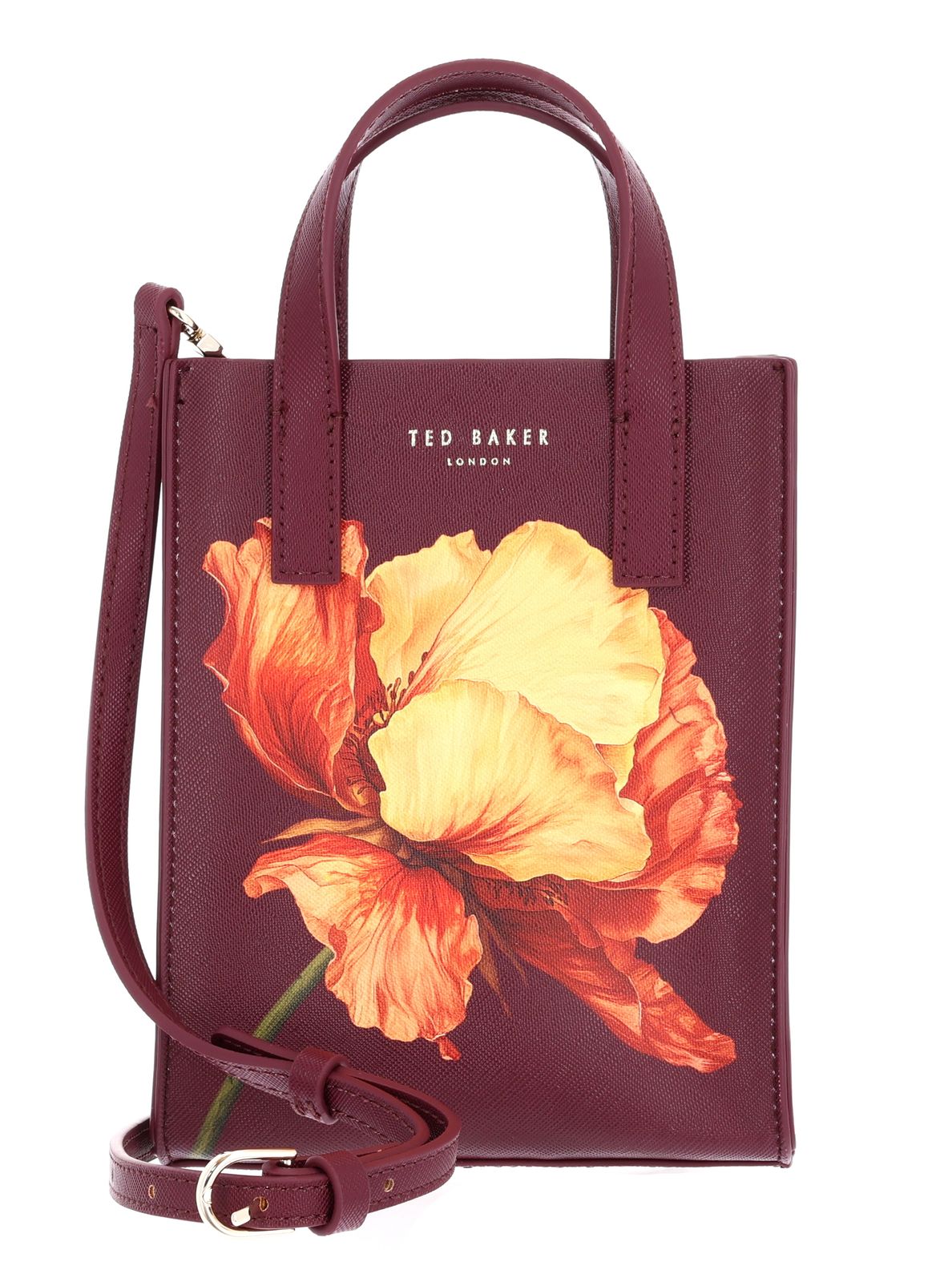 Ted Baker Shilee Printed Flower Mini Icon Bag Wine