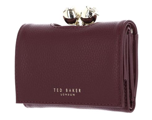 Ted Baker Roosa Rose Detail Leather Small Bobble Purse S Wine