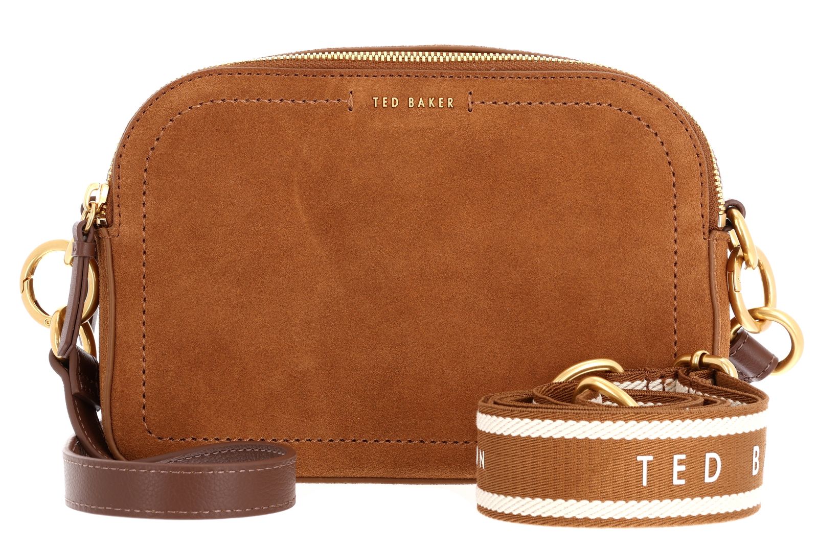 Ted Baker Shayane Webbing Suede Camera Bag Brown