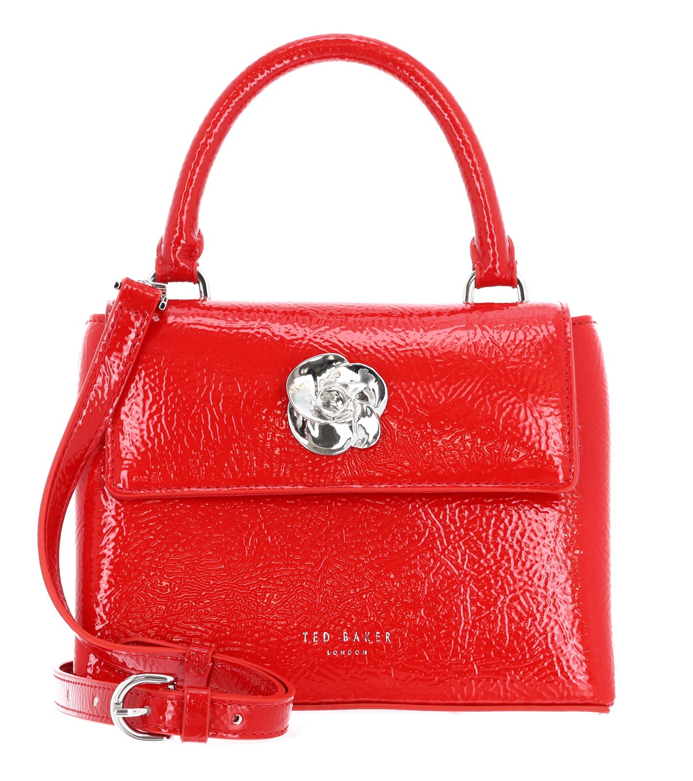 Ted Baker Roseau Rose Detail Mini Top Crinkle Bag Red