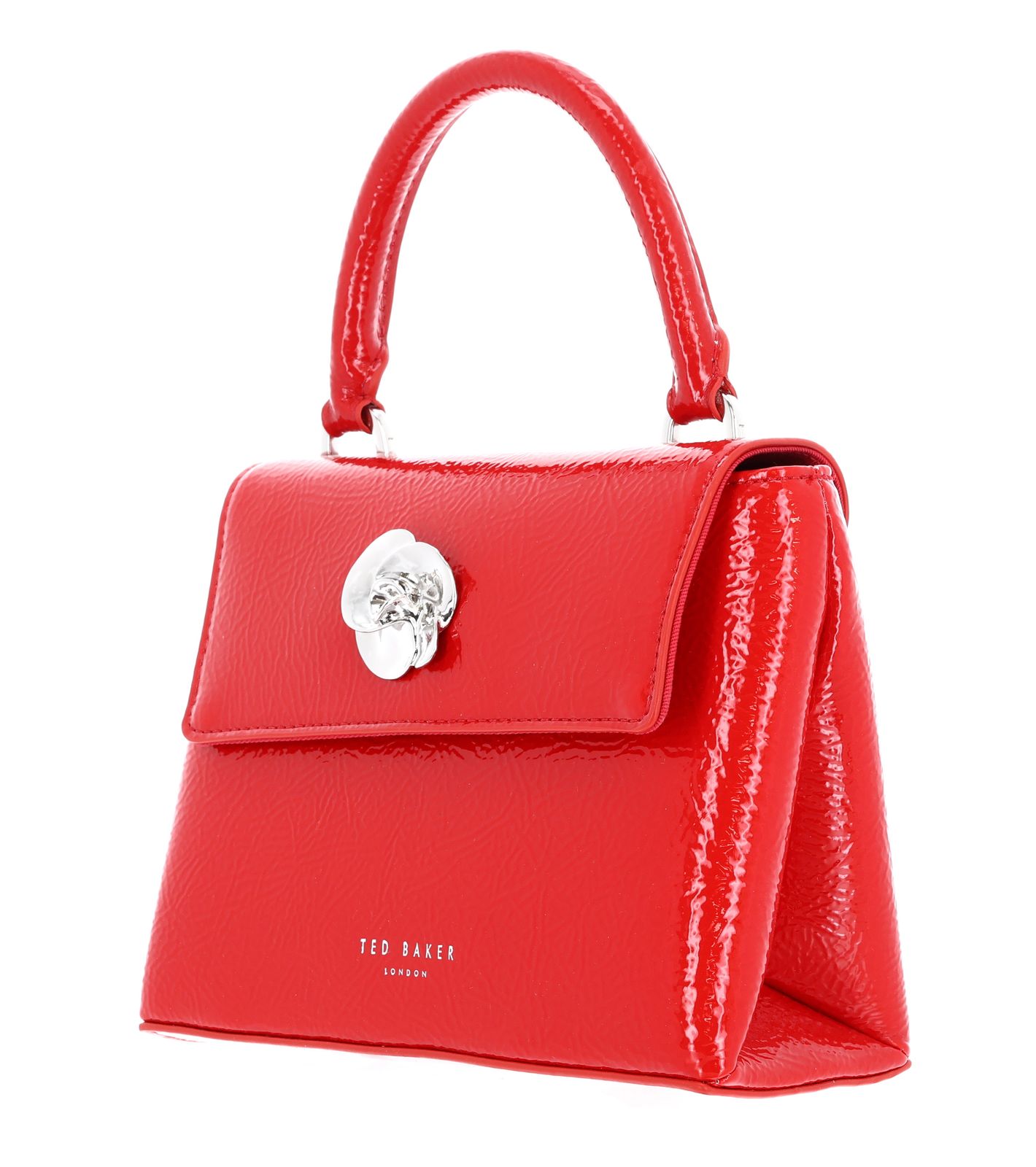 Ted Baker Roseau Rose Detail Mini Top Crinkle Bag Red Ted Baker Roseau Rose Detail Mini Top Crinkle Bag Red