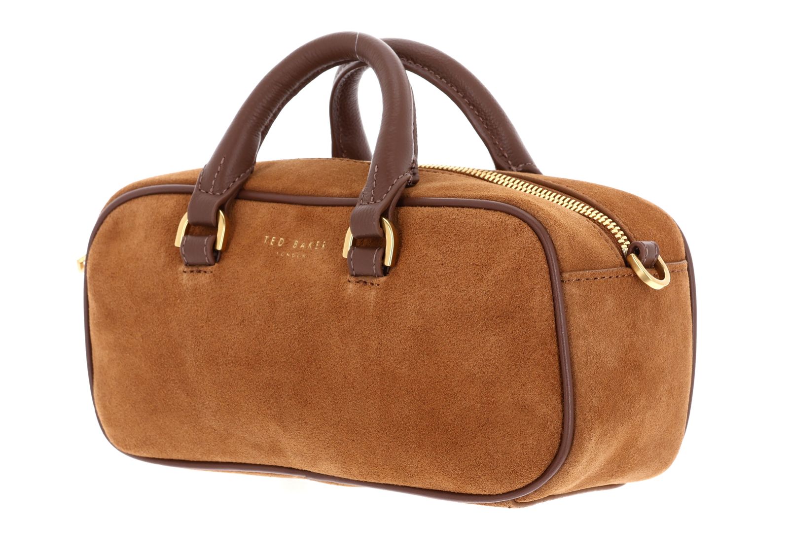 Ted Baker Shayia Elongated Suede Boxy Top Handle Bag Brown Ted Baker Shayia Elongated Suede Boxy Top Handle Bag Brown