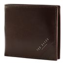 Ted Baker Prugs Embossed Corner Leather Bifold Coin Wallet Brown