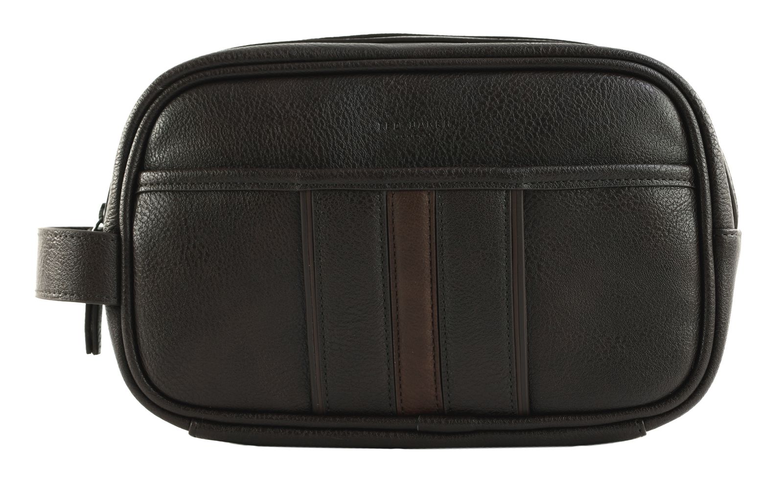 Ted Baker Keilab Stripe PU Washbag Brn-Choc