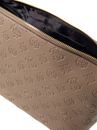 GUESS Wilder Top Zip Cosmetic Bag XL Taupe Logo