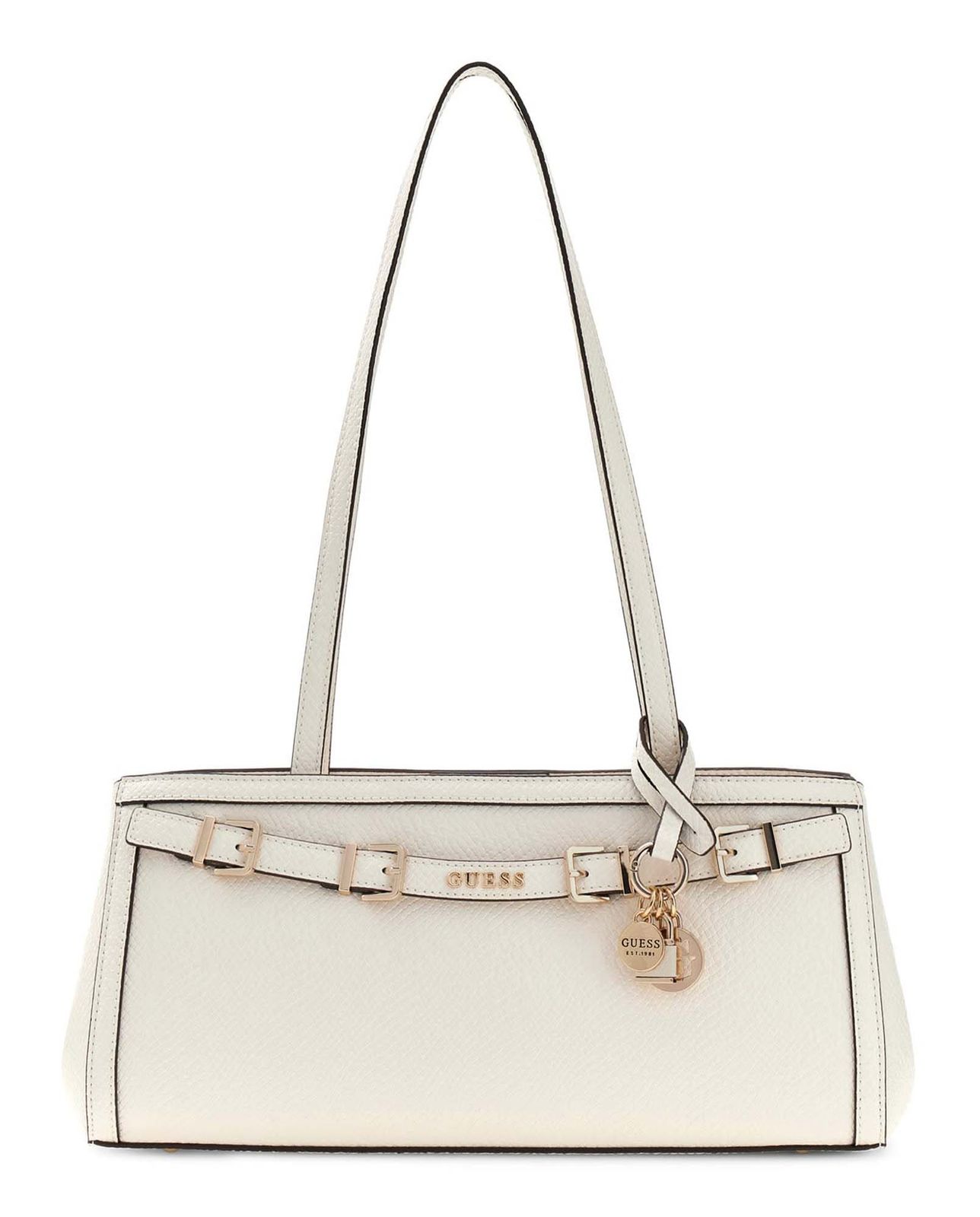 GUESS Dovie Girlfriend Shoulder Satchel Cream White