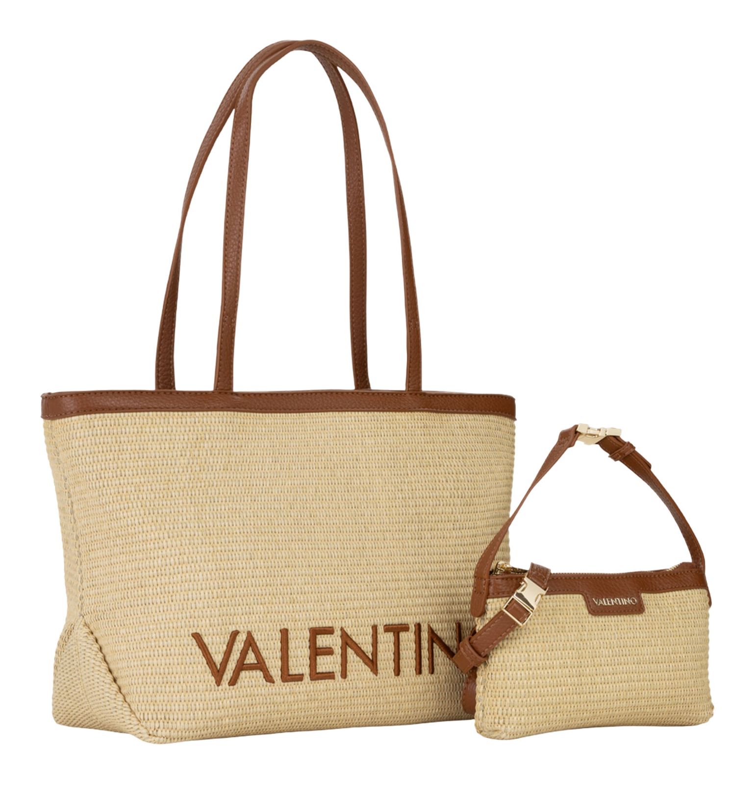 VALENTINO Maiam Shopping Bag Naturale / Cuoio