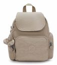 kipling Basic City Zip Mini Backpack Soft Taupe kipling Basic City Zip Mini Backpack Soft Taupe