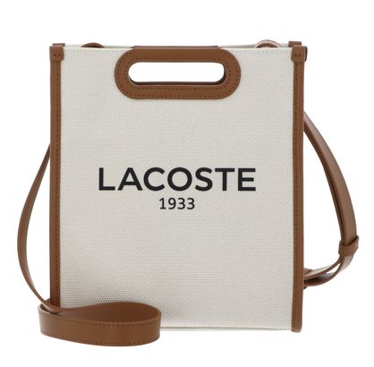 LACOSTE Heritage Canvas Tote Bag S Natural Tan