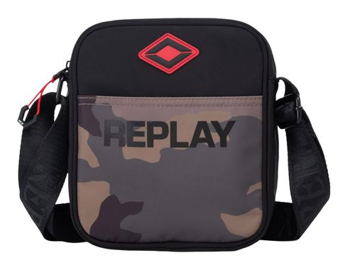 REPLAY Reporter Bag Black + Dark Olive + Turkish Coffee REPLAY Reporter Bag Black + Dark Olive + Turkish Coffee
