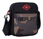 REPLAY Reporter Bag Black + Dark Olive + Turkish Coffee