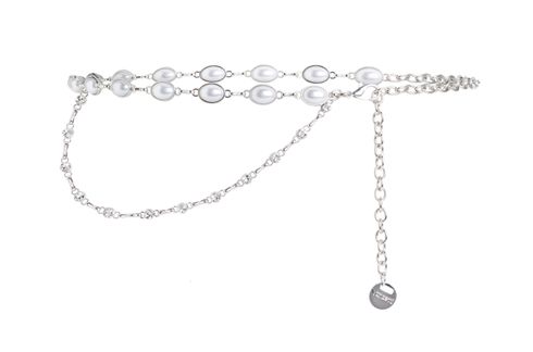 Vanzetti 10 mm Chain Belt W95 Silver - White Vanzetti 10 mm Chain Belt W95 Silver - White