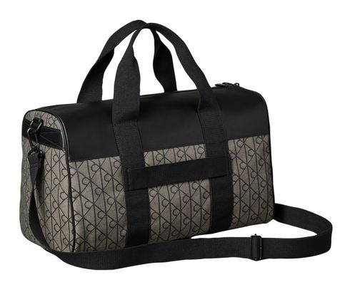 Calvin Klein Mixed Emblem AOP Duffle Bag Lotus Beige / Black