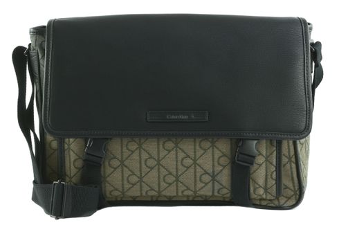 Calvin Klein Emblem Flap Bag Lotus Beige / Black