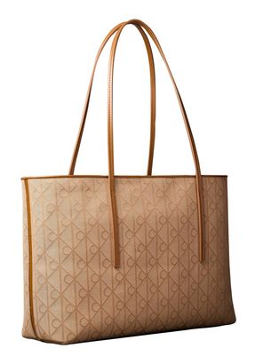 Calvin Klein Emblem AOP Jacquard Tote Bag Cornstalk / Monks Robe