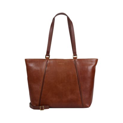 BURKELY Fine Florence Wide Tote 15.6" Chestnut