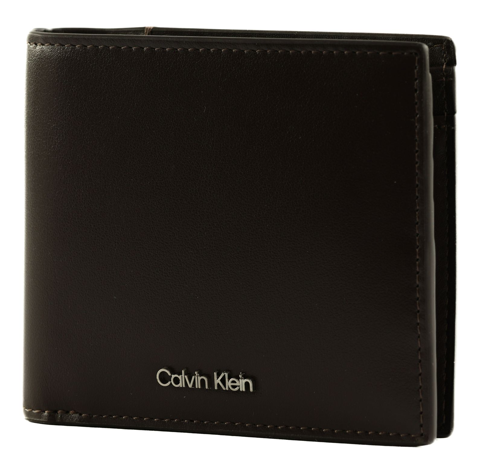 Calvin Klein Raised Bill Fold W / Coin Wallet CK Dark Brown