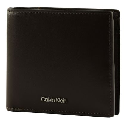 Calvin Klein Raised Bill Fold W / Coin Wallet CK Dark Brown Calvin Klein Raised Bill Fold W / Coin Wallet CK Dark Brown