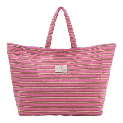 Unio Hamburg x Les Visionnaires Frottee Unio Beach Bag Pink Cognac Ecru Unio Hamburg x Les Visionnaires Frottee Unio Beach Bag Pink Cognac Ecru