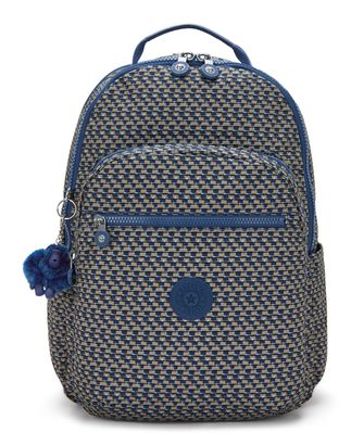 kipling Seoul Lap Large Backpack L Blue On Wire