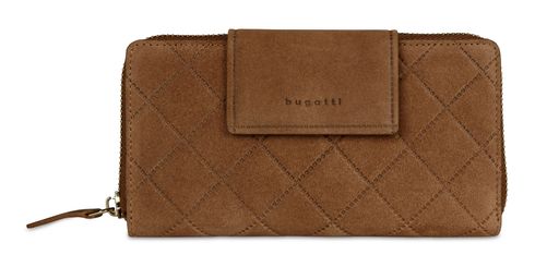 bugatti Fabia Ladies Long Zip Wallet Cognac
