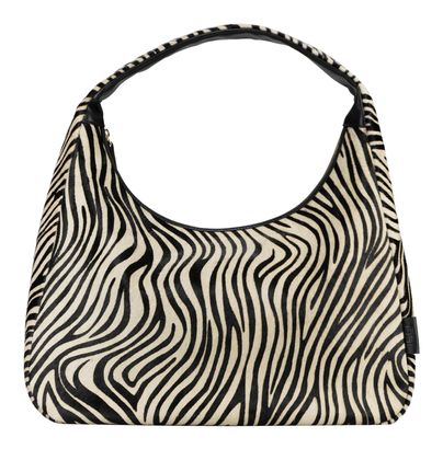 JOST Furry Zebra Hobo Bag L Zebra