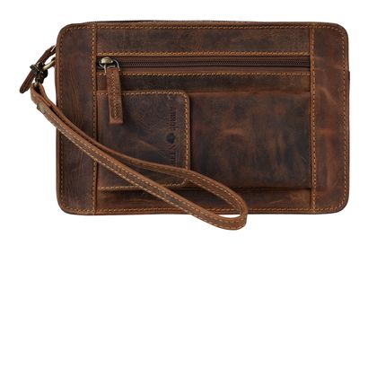 GREENBURRY Vintage Wrist Bag Brown GREENBURRY Vintage Wrist Bag Brown