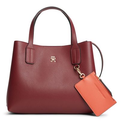 TOMMY HILFIGER Icon Mini Satchel Velvet Maroon