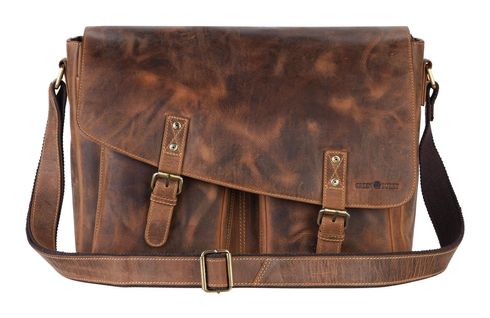 GREENBURRY Vintage Crossbody Bag XL Brown