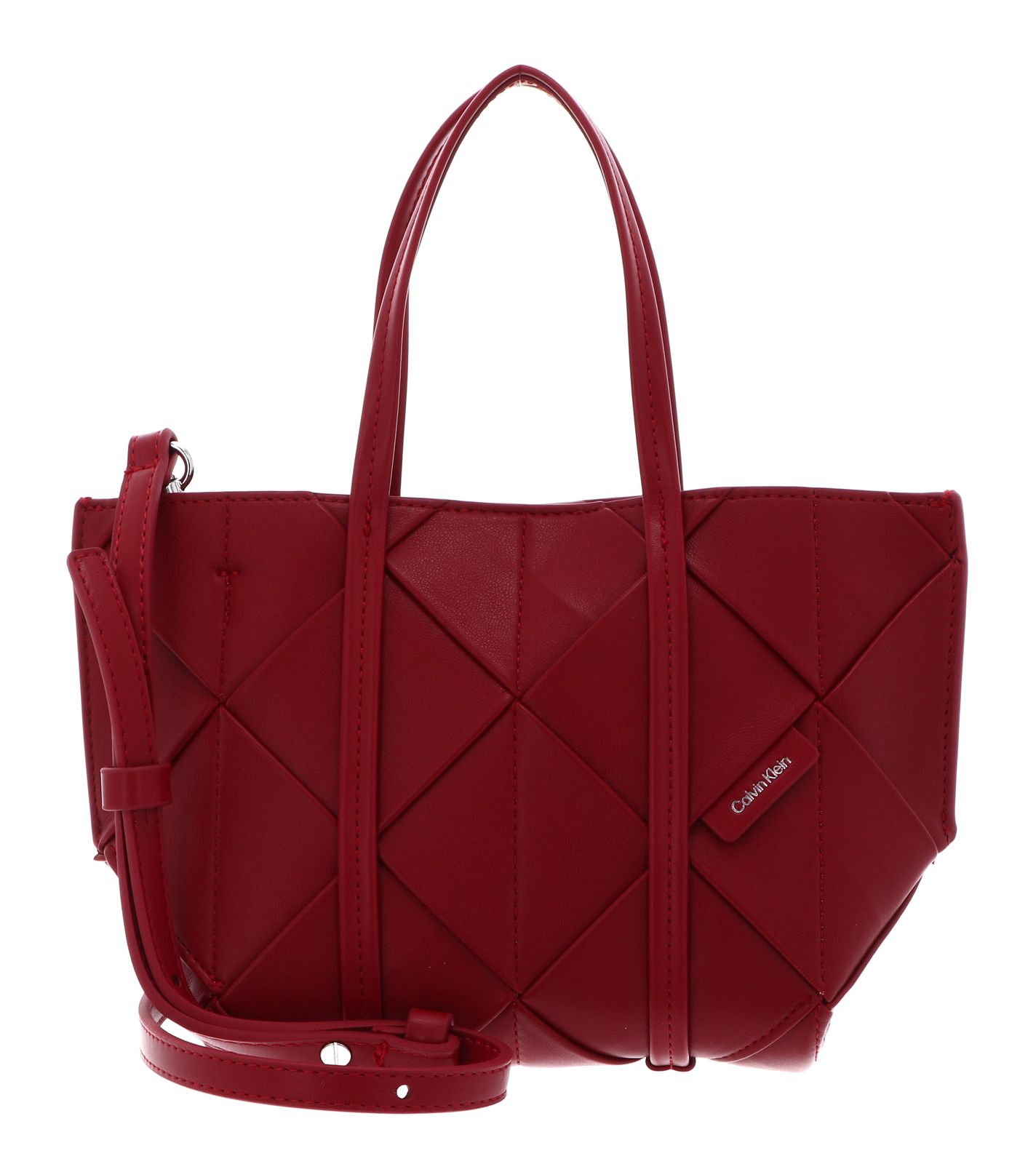 Calvin Klein Woven Mini Tote Crossbody Bordeaux Wine