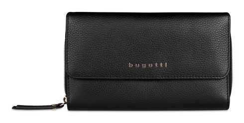 bugatti Emilia Ladies Long Wallet With Flap Black bugatti Emilia Ladies Long Wallet With Flap Black