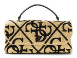 GUESS Kirsten Top Handle Flap Bag Natural / Black