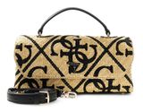 GUESS Kirsten Top Handle Flap Bag Natural / Black