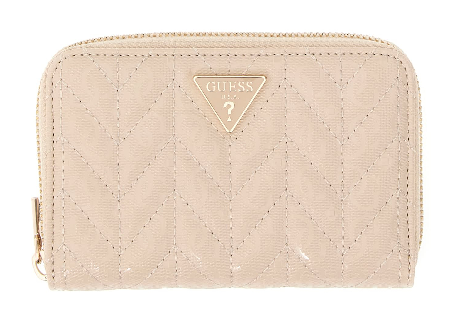 GUESS Stacey SLG Zip Around Wallet M Light Beige