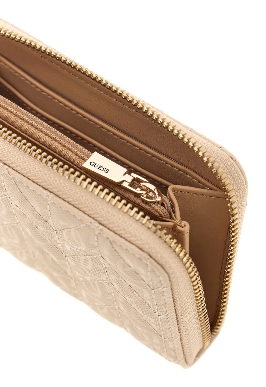 GUESS Stacey SLG Zip Around Wallet M Light Beige GUESS Stacey SLG Zip Around Wallet M Light Beige