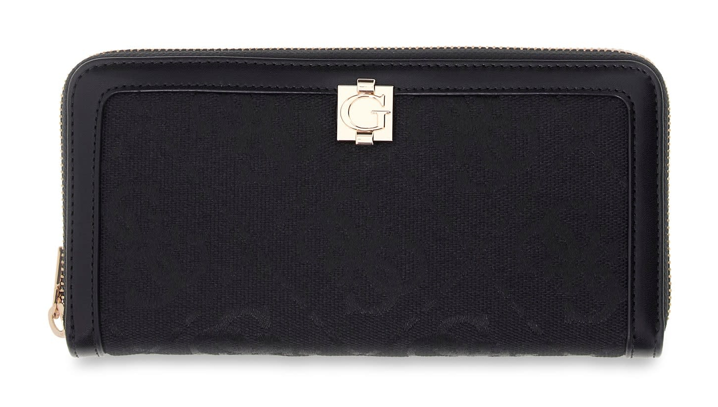 GUESS Audrey Logo SLG Zip Around Wallet L Black Logo