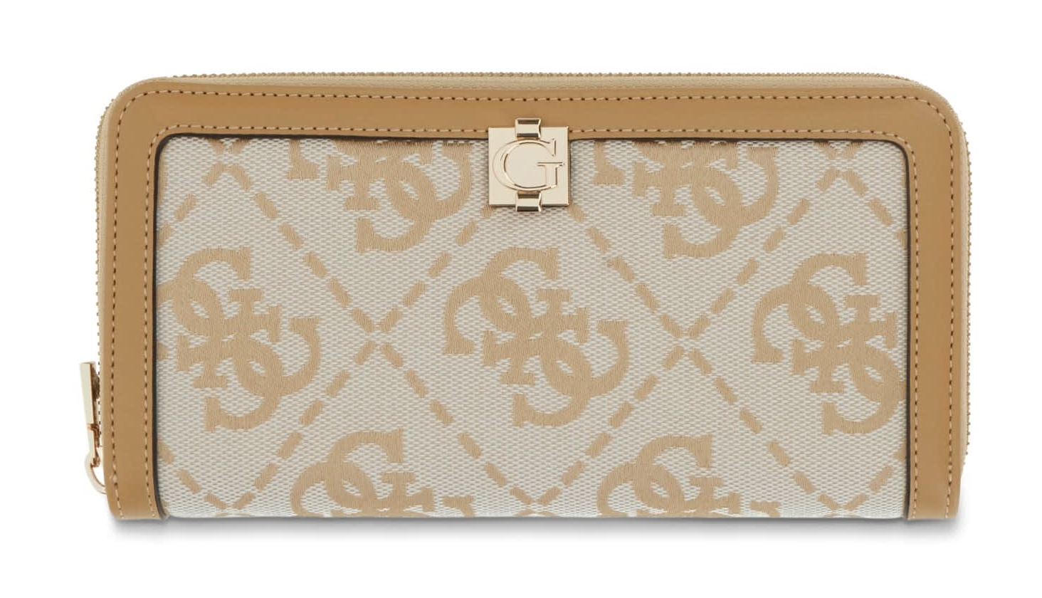 GUESS Audrey Logo SLG Zip Around Wallet L Beige Logo