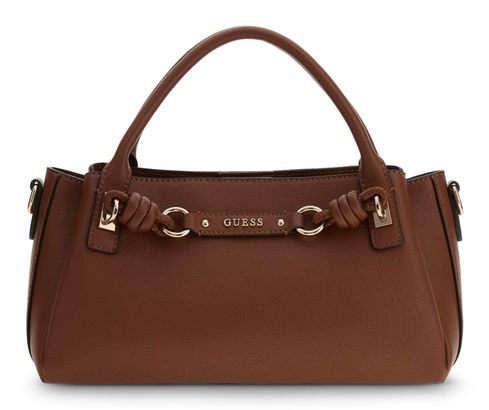 GUESS Camelia 3 Comp Satchel Cognac