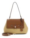 GUESS Maggie Straw Flap Shoulder Bag Natural / Caramel