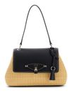 GUESS Maggie Straw Flap Shoulder Bag Natural / Black