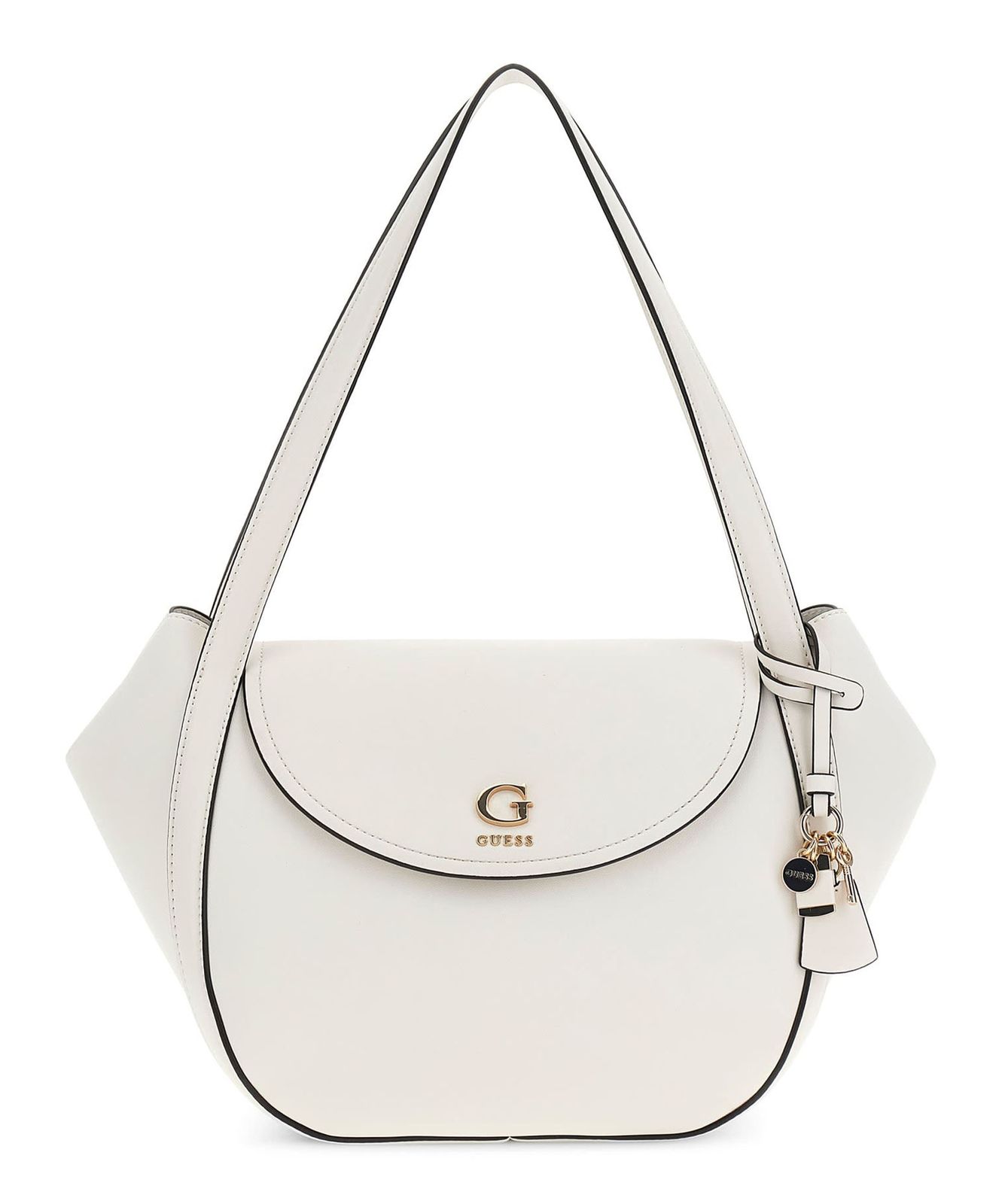 GUESS Coleen Flap Shoulder Bag Cream White
