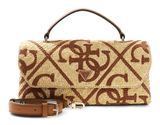 GUESS Kirsten Top Handle Flap Bag Natural / Caramel