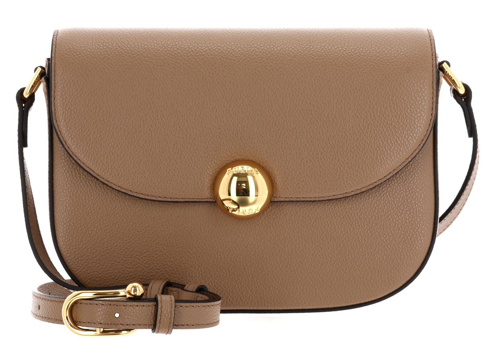 FURLA Vitello Night Moonlight Crossbody Bag S Toffee