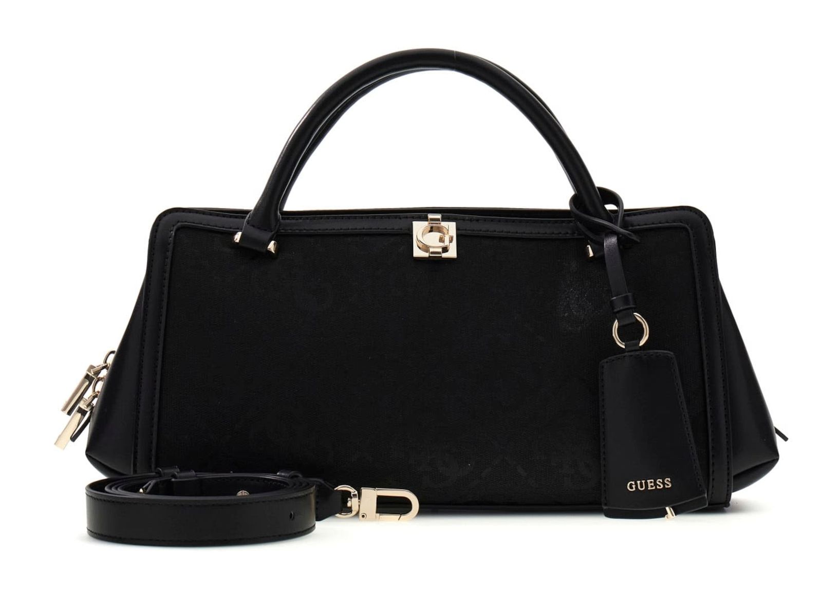 GUESS Audrey Logo Girlfriend Satchel S Black Logo