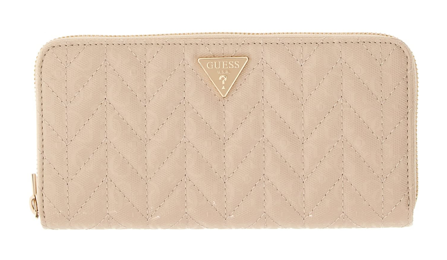 GUESS Stacey SLG Zip Around Wallet L Light Beige