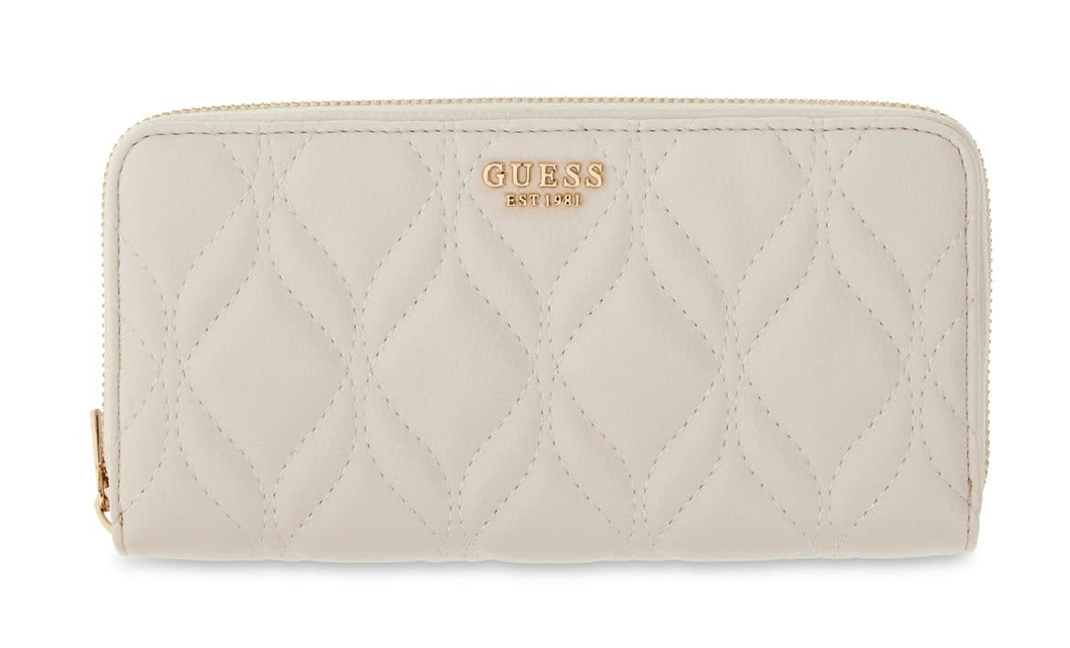 GUESS Maxine SLG Zip Around Wallet L Cream White